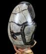 Septarian Dragon Egg Geode - Black Crystals #88187-2